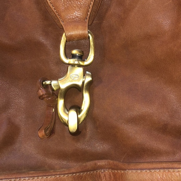 Francesco Biasia Leather clasp cognac purse - Picture 2 of 12